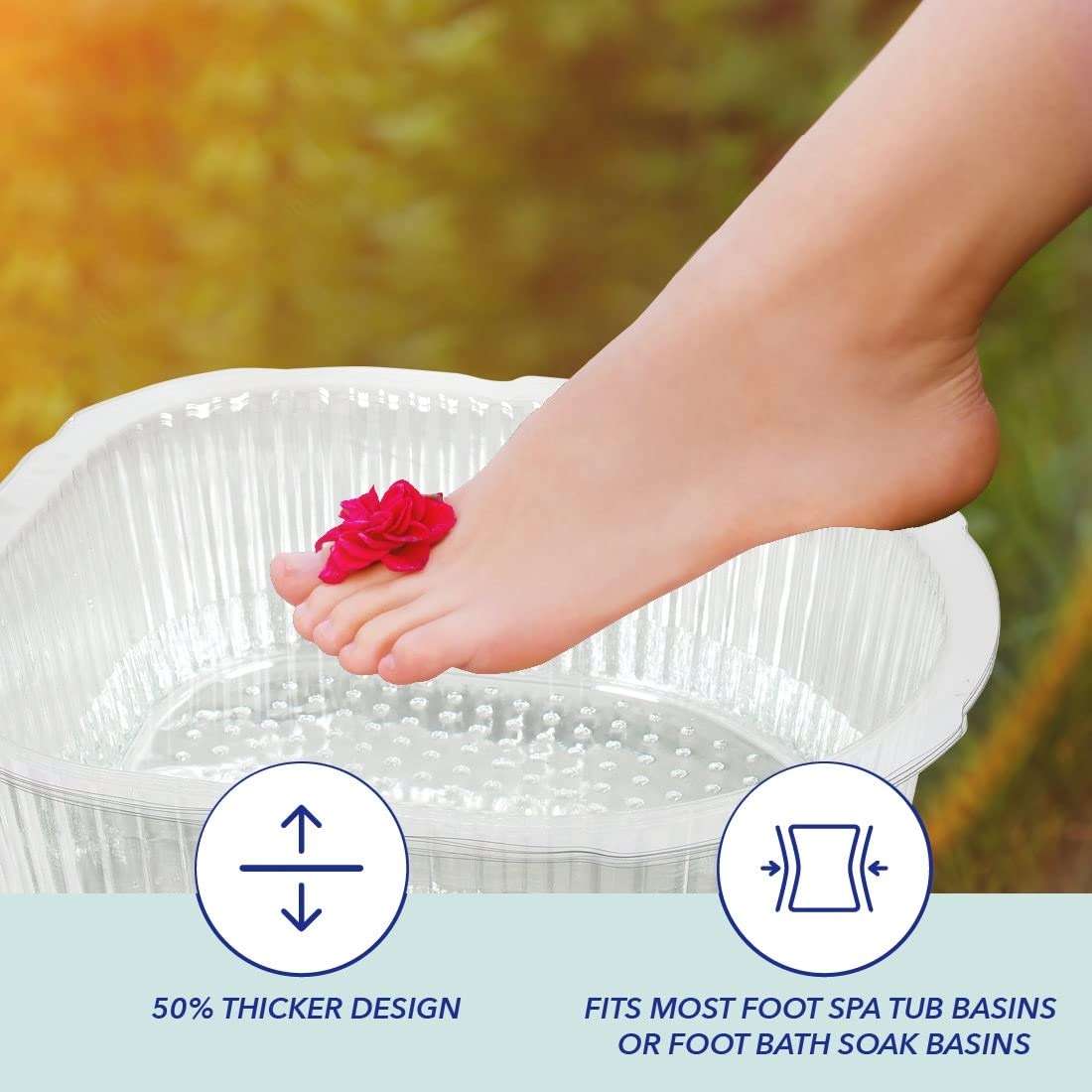 ForPro Professional Collection Universal Pedi Bath Liners - 50% THICKER - Fit Footsie Bath, Disposable Pedicure Foot Tub Liners for Foot Spa Basins & Foot Bath Soaks, Clear, 100-Count - Image 6