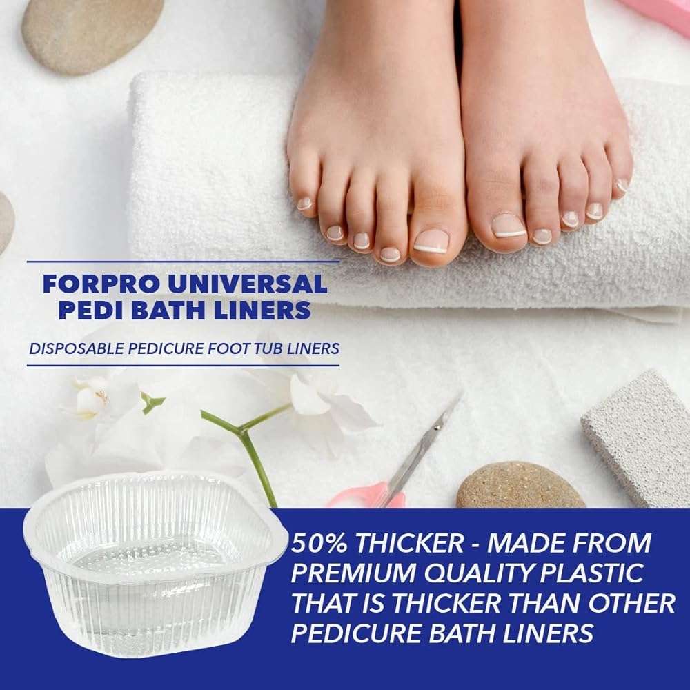 ForPro Professional Collection Universal Pedi Bath Liners - 50% THICKER - Fit Footsie Bath, Disposable Pedicure Foot Tub Liners for Foot Spa Basins & Foot Bath Soaks, Clear, 100-Count - Image 7