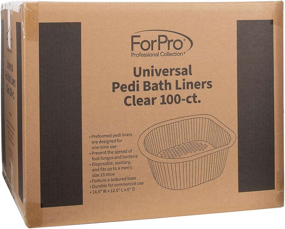ForPro Professional Collection Universal Pedi Bath Liners - 50% THICKER - Fit Footsie Bath, Disposable Pedicure Foot Tub Liners for Foot Spa Basins & Foot Bath Soaks, Clear, 100-Count - Image 8