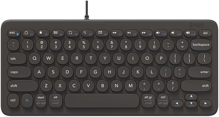 ZAGG Connect Keyboard 12C - Compact Type-C Wired Desktop Keyboard - Universal Compatibility with Windows, ChromeOS, Android, iOS, macOS, iPadOS - Optimized Typing Experience - Eco-Conscious Design - Image 2