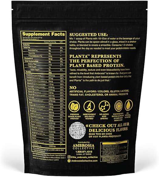 Ambrosia Plant Based Protein Powder 20g | Clean Vegan Pea Protein Powder | Gluten & Dairy Free, Keto Friendly, No Added Sugar | 14 Servings | Banana Maple - Image 3