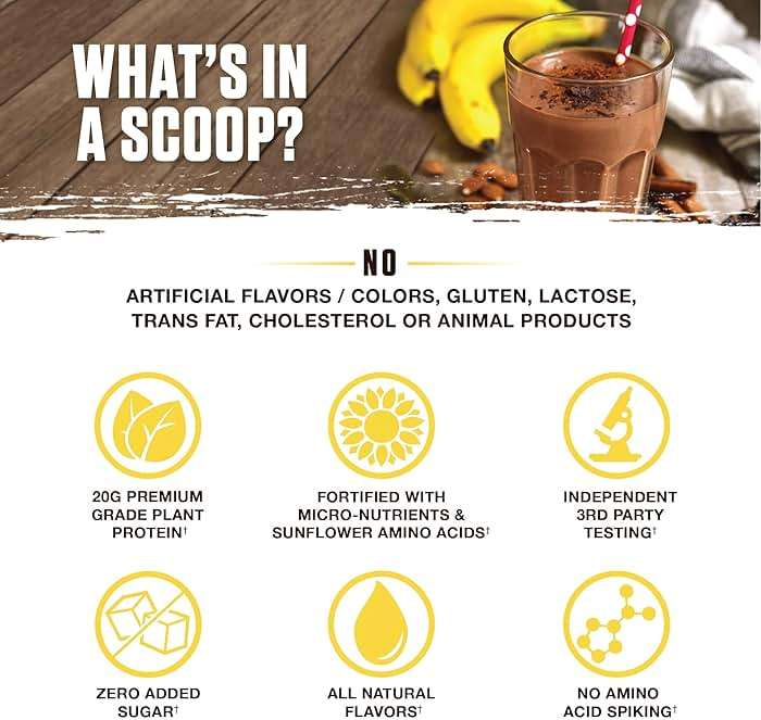 Ambrosia Plant Based Protein Powder 20g | Clean Vegan Pea Protein Powder | Gluten & Dairy Free, Keto Friendly, No Added Sugar | 14 Servings | Banana Maple - Image 5