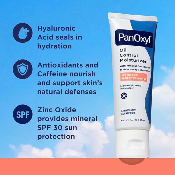 PanOxyl AM Oil Control Moisturizer, NEW Sheer Formula, Absorbs Excess Oil and Reduces Shine, with Mineral Sunscreen for Acne Prone and Oily Skin - SPF 30-1.7 oz - Image 3