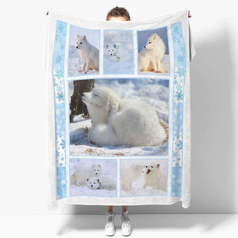 Arctic Fox Blanket, Soft Flannel Throws Cozy Lightweight Blankets for Couch Bed Sofa, Practical Gift Unisex X-Small 40"×30" for Toddler/Leg - Image 2