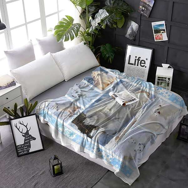 Arctic Fox Blanket, Soft Flannel Throws Cozy Lightweight Blankets for Couch Bed Sofa, Practical Gift Unisex X-Small 40"×30" for Toddler/Leg - Image 4