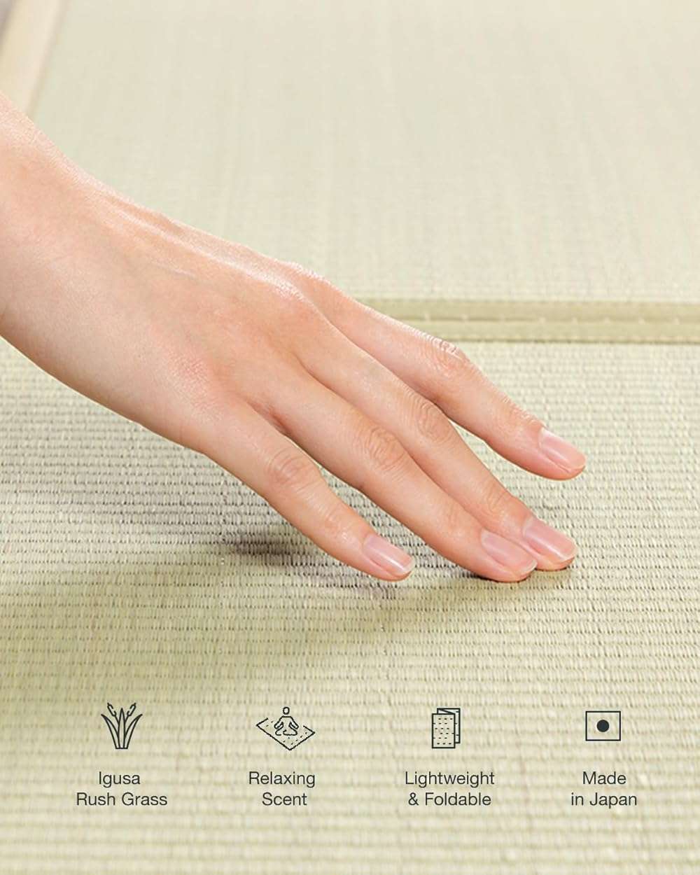 FULI Japanese Tatami Mattress, Foldable Igusa Rush Grass Tatami Rug, Natural Japanese Floor Mattress Mat Made in Japan, King - Image 4