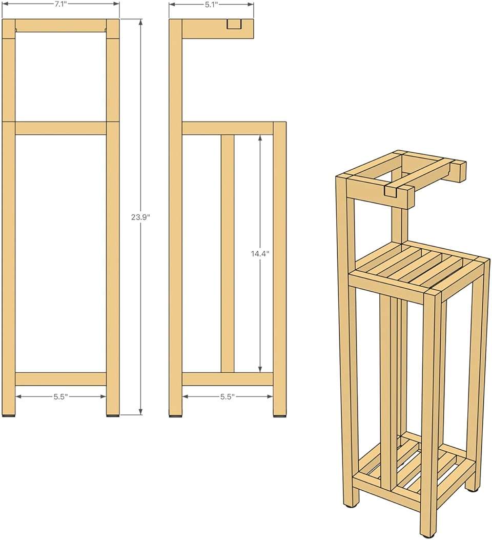 Solid Teak Toilet Paper Holder Stand with Shelf, Freestanding Bathroom Toilet Paper Roll Holder with Reserve, Standing Toilet Paper Holder with Storage, Fully Assembled, SpaTeak Collection, TB-702 - Image 3