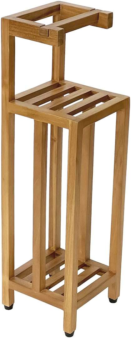 Solid Teak Toilet Paper Holder Stand with Shelf, Freestanding Bathroom Toilet Paper Roll Holder with Reserve, Standing Toilet Paper Holder with Storage, Fully Assembled, SpaTeak Collection, TB-702 - Image 7