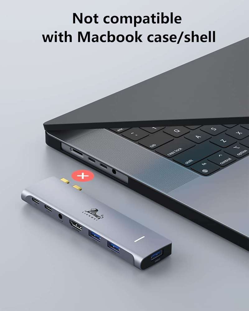 USB C Hub Adapter for MacBook Pro/Air M1M2M3 2022 2021 2020 13"15"16",Multiport MacBook Adapter MacBook Accessories with 4K HDMI,3USB3.0,Audio,100W Thunderbolt-Enabled USB-C,Support MagSafe 3 Charging - Image 6