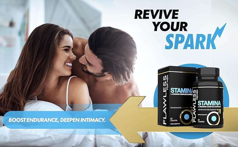 FLAWLESS FOR MEN Stamina | Extra Firm Hard On Pills | Fast Acting L-Arginine, L -Citrulline & Nitric Oxide Supplement for Men | Promotes Male Vitality, Blood Flow and Endurance | 60 Capsules - Image 2