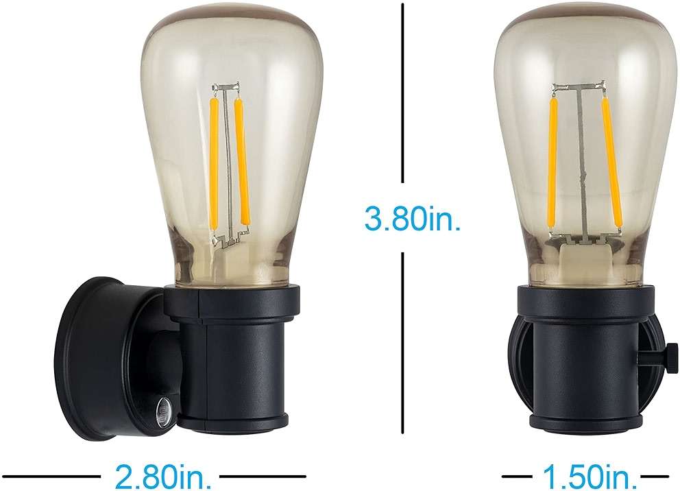 GE Vintage LED Edison Night Lights Plug Into Wall, 2-Pack, Dusk to Dawn Auto Sensor, Warm White, Adjustable Brightness Plug in Nightlight with Manual On/Off/High/Low Switch, Perfect for Adults - Image 2