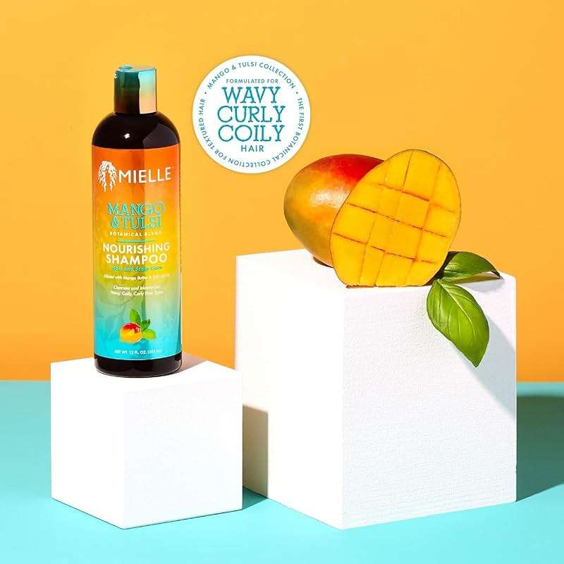 Mielle Organics Mango & Tulsi Nourishing Hair Shampoo - Moisturizing Shampoo for Curly Hair - Gently Cleanses & Remove Scalp Impurities - Nourishes, Strengthens & Balances Moisture (6 Fl Oz) - Image 4