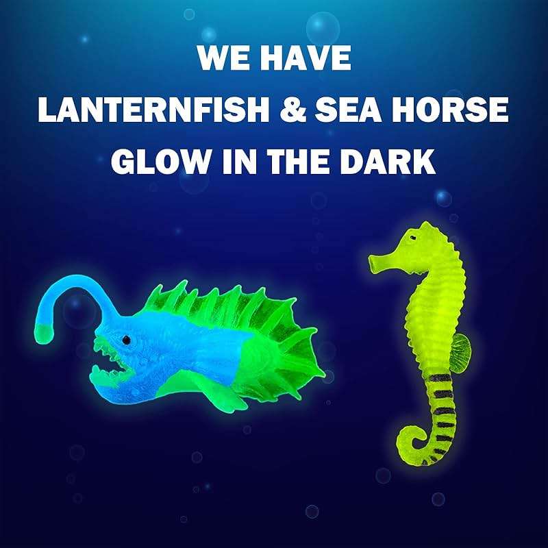 Color Changing No Hole Bath Toys for Kids Toddlers, Color Change Water Table Bathtub Toys Sea Creatures Rubber Fish for Kids & 2 Glow in The Dark Ocean Animal with Bath Book - Image 6