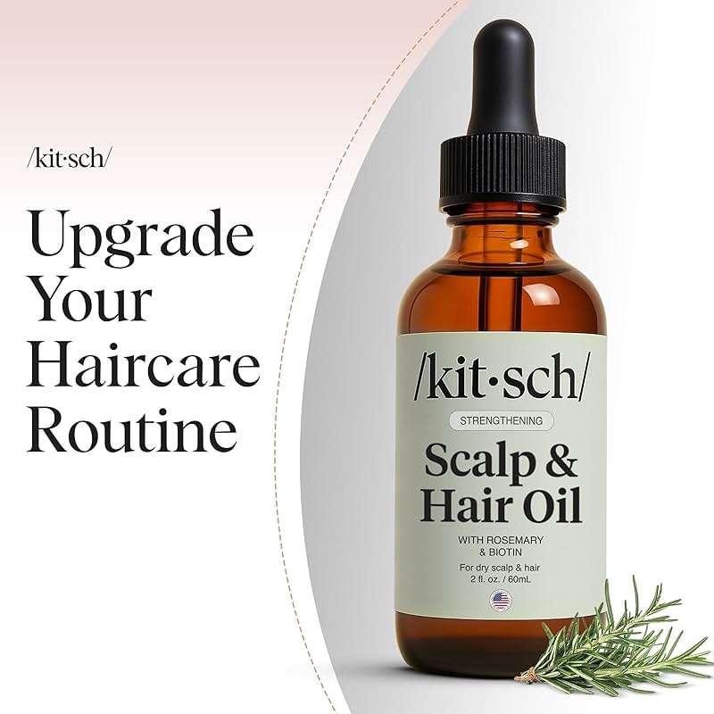 Kitsch Rosemary Oil for Hair Growth – Pre-Wash Hair Oil with Castor, Biotin, Jojoba – Hair Care, Adds Shine, Strengthens Roots, Scalp Treatment | Ideal Gifts for Women – Lavender Scent, 60mL - Image 7