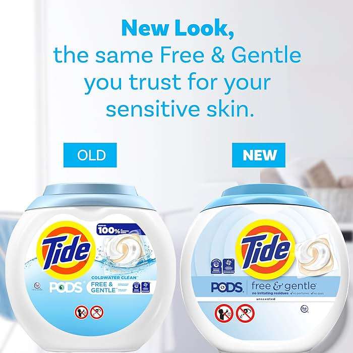 Tide PODS Free & Gentle laundry detergent, 76 ct, Trusted, gentle laundry detergent pods, 100% free of irritating residues: no added dyes and perfumes - Image 6