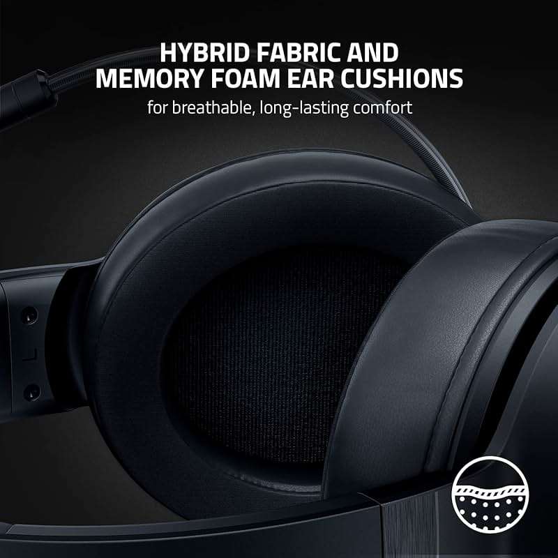Razer Kraken V3 X Wired USB Gaming Headset: Lightweight Build - Triforce 40mm Drivers - HyperClear Cardioid Mic - 7.1 Surround Sound - Chroma RGB Lighting - Black - Image 5