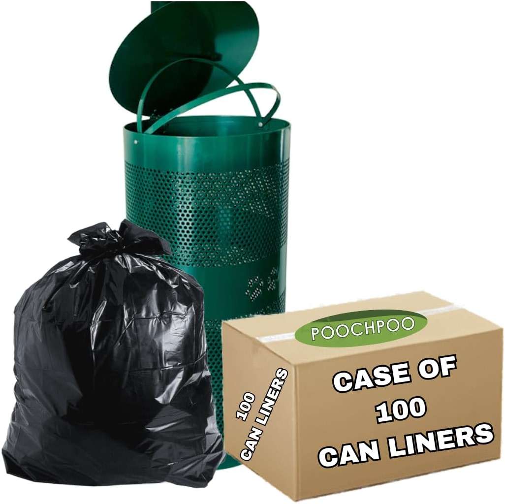 POOCHPOO Heavy-Duty Dog Waste Can Liners - Case of 100 Bags - Image 1