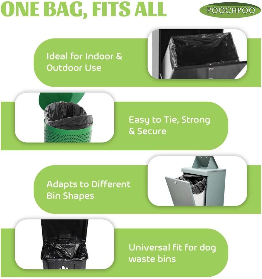 POOCHPOO Heavy-Duty Dog Waste Can Liners - Case of 100 Bags - Image 2