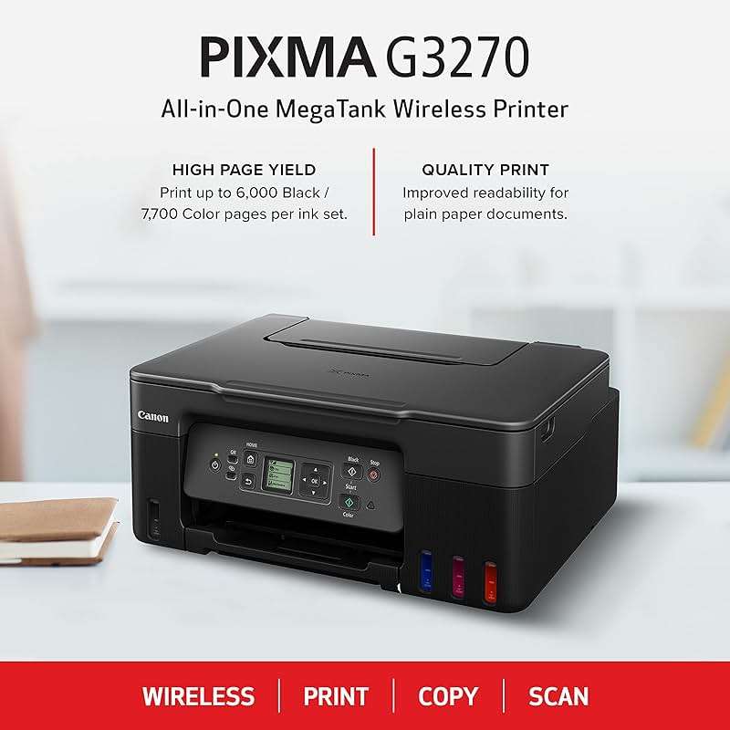 Canon MegaTank G3270 All-in-One Wireless Inkjet Printer, Home Use, Print, Scan and Copy - Image 3