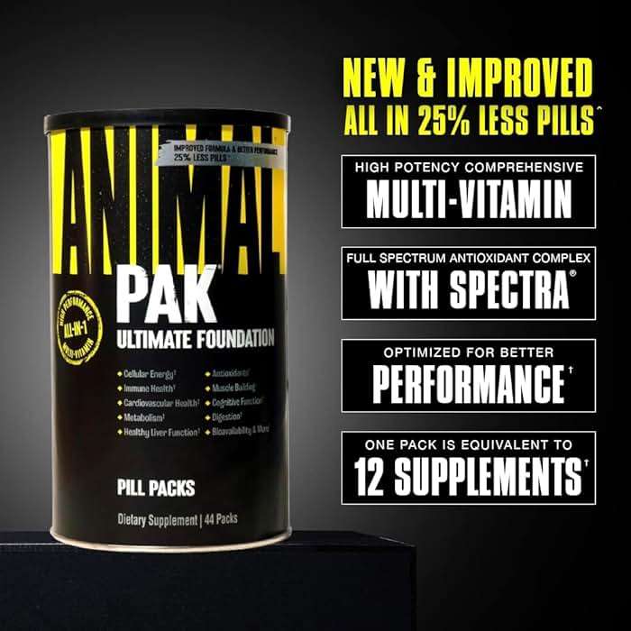 Animal Pak Daily Multivitamin for Men & Women | All-in-One Nutrition Supplement | Vitamins C, B, D, Zinc, Amino Acids, Digestive Enzymes | Supports Performance Immunity, Energy & Focus | 44 Day Supply - Image 2