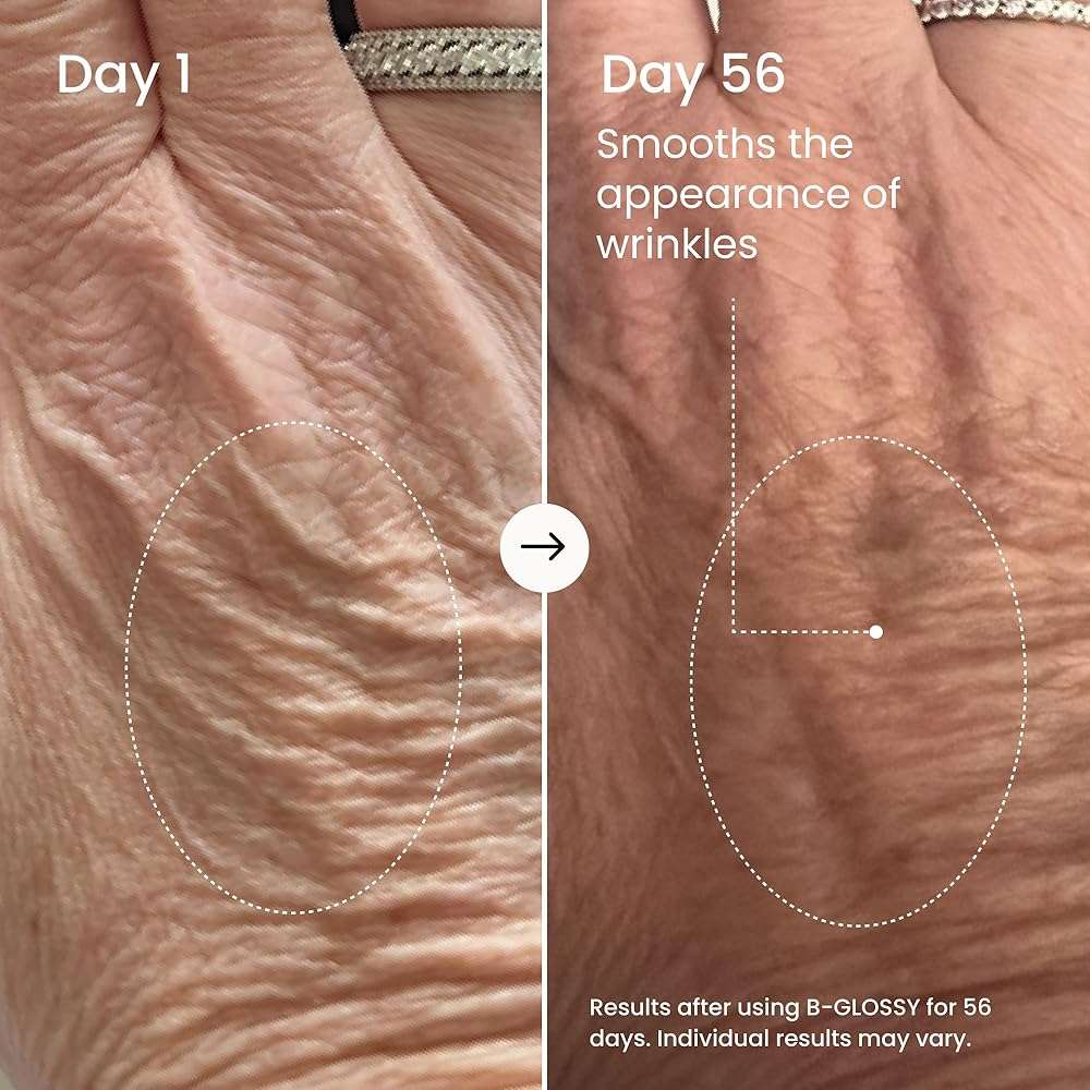 MAËLYS B-GLOSSY Hyaluronic Acid Body Serum - Firming & Hydrating Body Serum for Crepey Skin - Peptides + Meadowfoam - Helps Smooth Look of Wrinkles & Aging Skin - Lightweight Firming Serum (3.4 Fl Oz) - Image 3