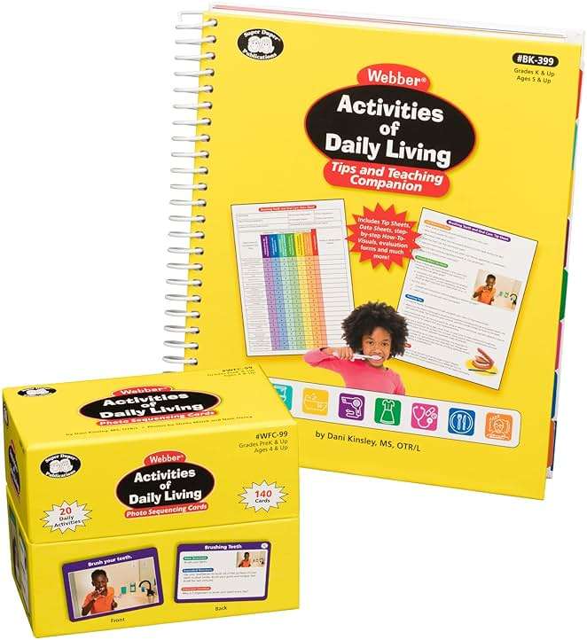 Super Duper Publications | Webber® Activities of Daily Living Bundle Cards and Book | Self-Care Activities and Routines | Occupational Therapy Educational Resource for Children and Adults - Image 1