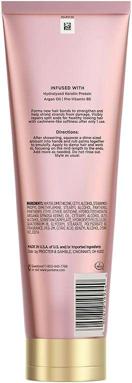 Pantene Keratin Leave-In Conditioner with Argan Oil, Protein Treatment for Dry, Damaged & Color-Treated Hair, Repairs Split Ends & Protects from Damage, Formaldehyde-Free, 8.4 Fl Oz - Image 9