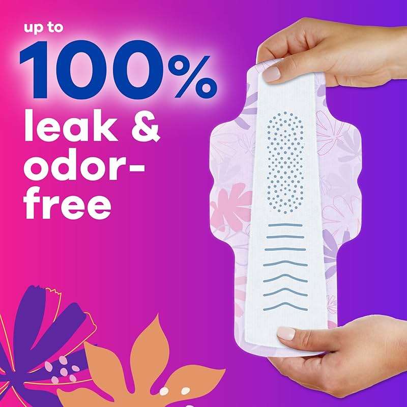 Always Radiant Feminine Pads for Women, Flexfoam Pads with Wings, Size 3, Extra Heavy Absorbency, Lightly Scented, 30 Count - Image 3