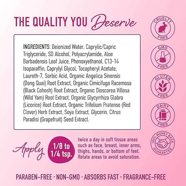 Phyto Estrogen Cream for Women with Wild Yam | Plant Based Hot Flash, Menopause & Menstrual Cycle Support | Black Cohosh, Dong Quai, Red Clover | 96 Topical Servings | 4oz Pump | Vegan, Paraben-Free - Image 6