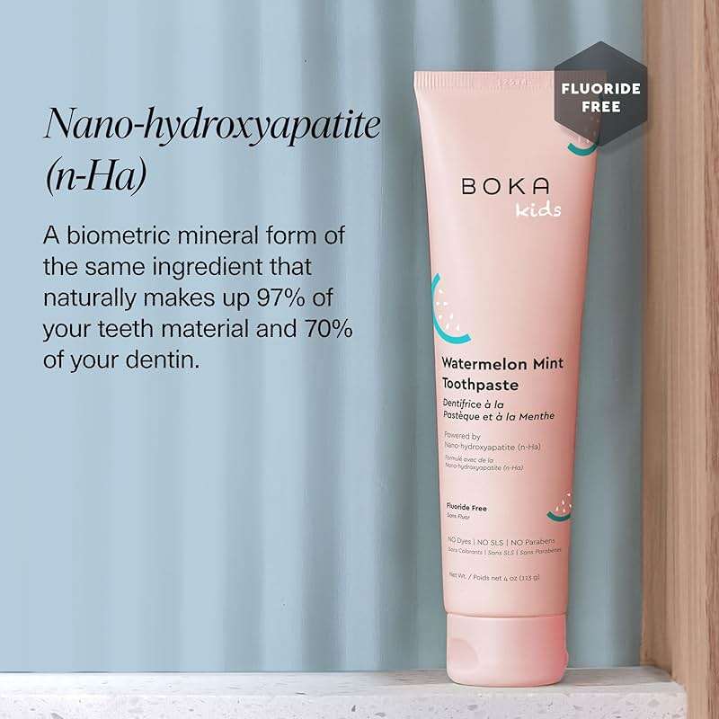 Boka Fluoride Free Toothpaste Nano Hydroxyapatite Toothpaste - Watermelon Mint Flavor, 4 oz 1Pk US Manufactured - Image 4