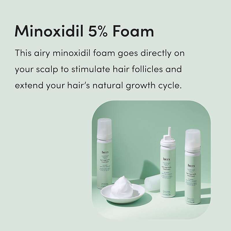 hers Triple Threat Shampoo, Conditioner, & Minoxidil Set - Includes 5% Minoxidil Foam Solution - Hair Thickening & Strengthening Formula - Paraben-Free, Vegan, Color-Safe - 3 Count - Image 5