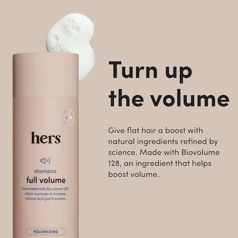 hers Full Volume Shampoo - Rice Protein & Biotin Formula - Fine Hair & Root Lift Daily Shampoo - Volumizing Hair Care - Coastal Cedar Citron Scent - 6.4 Fl Oz, 2 Pack - Image 2