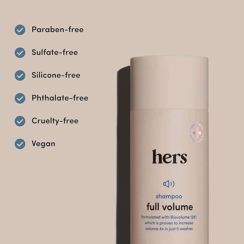 hers Full Volume Shampoo - Rice Protein & Biotin Formula - Fine Hair & Root Lift Daily Shampoo - Volumizing Hair Care - Coastal Cedar Citron Scent - 6.4 Fl Oz, 2 Pack - Image 5