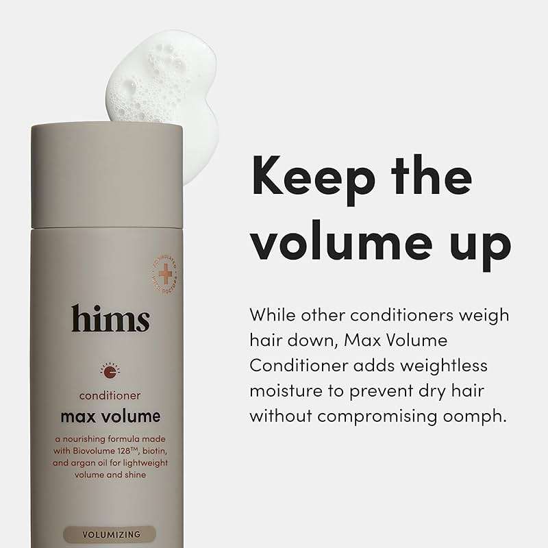 hims Max Volume Conditioner - Biovolume 128, Biotin & Argan Oil - Volumizing & Hydrating Conditioner - Paraben-Free & Sulfate-free - Citrus Spice Scent - 6.4 Fl Oz, 2 Pack - Image 2