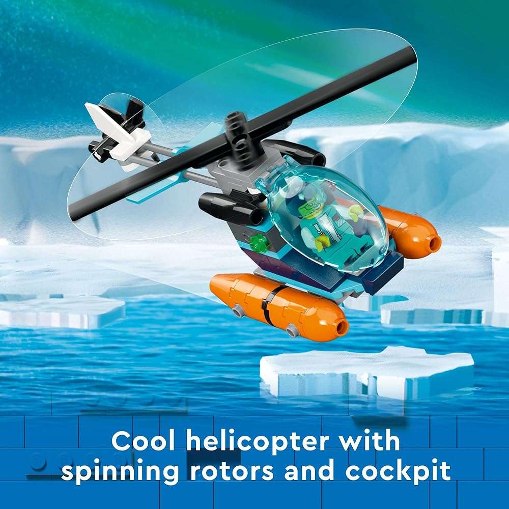 LEGO City Arctic Explorer Ship 60368 Building Toy Set, Fun Toy Gift for 7 Year Old Boys and Girls, with a Floatable Boat, Helicopter, Dinghy, ROV Sub, Viking Shipwreck, 7 Minifigures and an Orca - Image 4