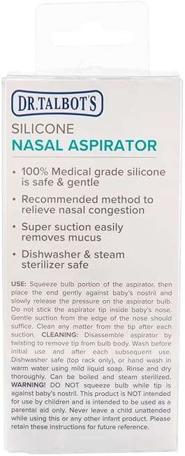 Dr. Talbot's Nasal Aspirator for Babies - Silicone - Includes Storage Case - Clear - Image 9