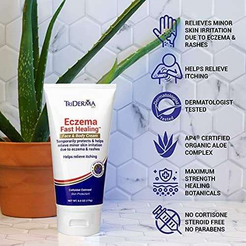 TriDerma Eczema Cream Fast Healing Eczema Relief for Face and Body, 6.0 Ounce Tube - Image 5