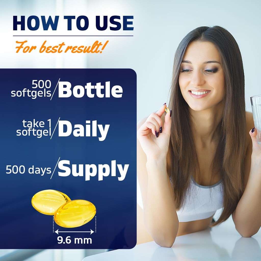 Vitamatic Vitamin D3 5000 IU (125 mcg) – 500 Mini Softgels Olive Oil-Based Formula – Cold-Pressed – 500-Day Supply – Supports Bone, Muscle & Immune Health – Non-GMO & Gluten-Free - Image 3