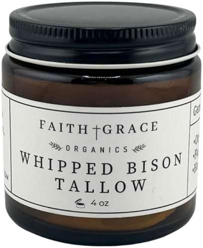 Organic Grass Fed Bison Tallow Moisturizer - All purpose moisturizer for sensitive skin, healing, hydrating, non-comedogenic, essential oils by Faith and Grace Organics - Image 1
