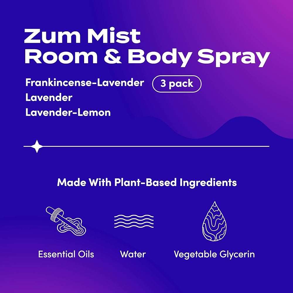Zum Indigo Wild Mist Room & Body Spray - Aromatherapy Essential Oil Spray - Natural Body Mist & Room Spray - Lavender Blends - 4 fl oz (3 Pack) - Image 2