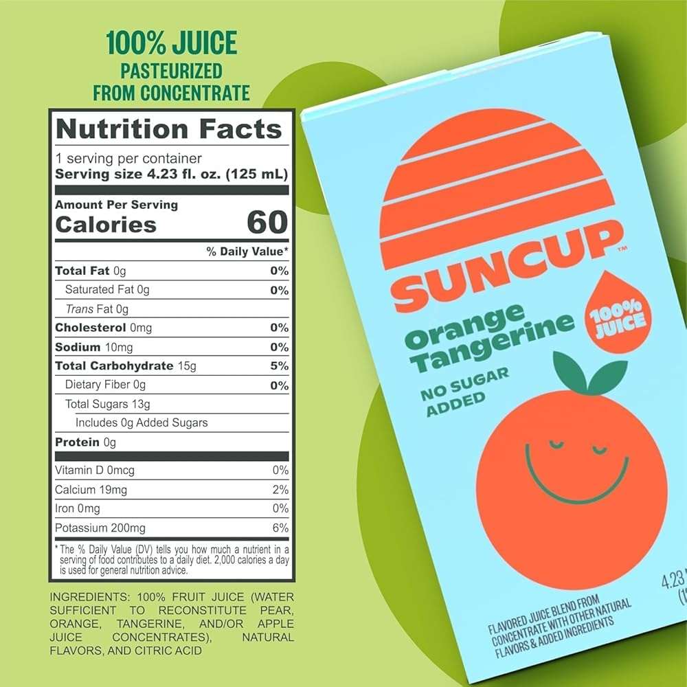 SunCup 100% Juice Boxes for Kids | No Added Sugar, No Dyes, No Preservatives | Trusted in Schools Across 49 States | SNAP EBT Eligible | Bulk Pack with Straw | 4.23 oz (40 Pack), Orange Tangerine - Image 2