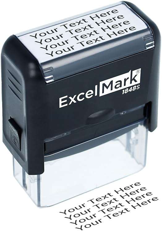 ExcelMark Custom Rubber Stamp – Clean & Easy Stamping – Personalized Self-Inking Stamp (Medium) - Image 1