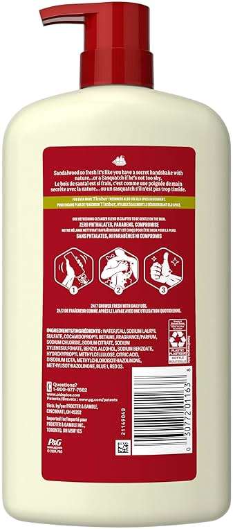 Old Spice Cleansing Body Wash for Men, 24/7 Shower Fresh with Lasting Scent, Cleanse & Refresh, Gentle on Skin, Vitamin B3, Timber with Sandalwood + Cypress Scent, 30 oz (Pack of 4) - Image 11