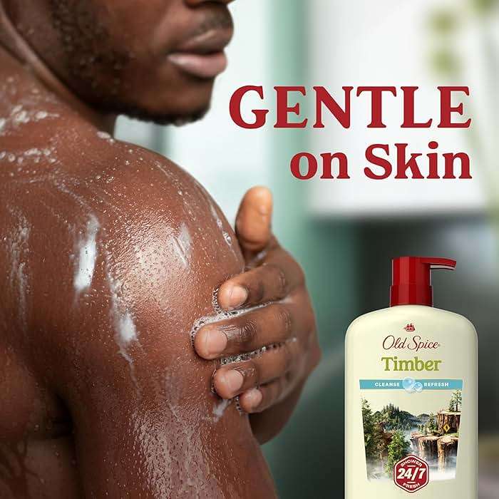 Old Spice Cleansing Body Wash for Men, 24/7 Shower Fresh with Lasting Scent, Cleanse & Refresh, Gentle on Skin, Vitamin B3, Timber with Sandalwood + Cypress Scent, 30 oz (Pack of 4) - Image 6