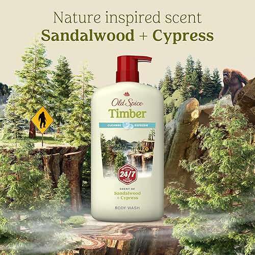 Old Spice Cleansing Body Wash for Men, 24/7 Shower Fresh with Lasting Scent, Cleanse & Refresh, Gentle on Skin, Vitamin B3, Timber with Sandalwood + Cypress Scent, 30 oz (Pack of 4) - Image 9