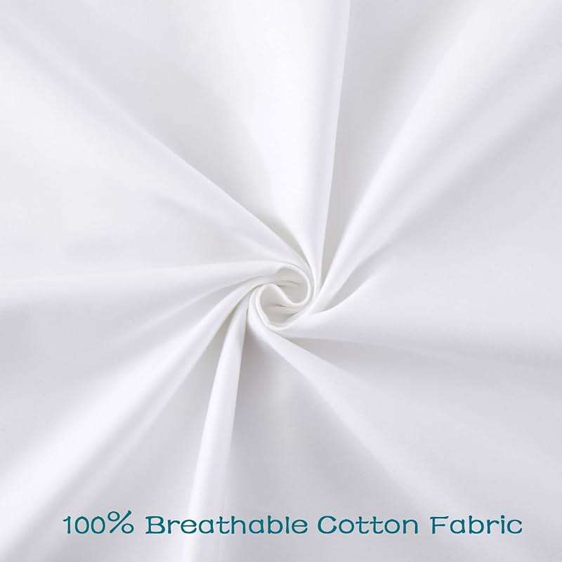 LOSAFEFE 100% Cotton Zippered Pillow Cases Standard Size Set of 4, Super Soft & Breathable Pillow Protectors with Zipper, White Pillow Case Covers 20x26 Inches - Image 4