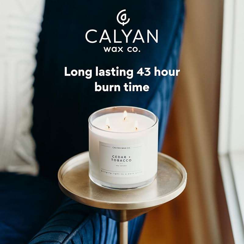 Calyan Wax Co. Seaside & Citrus 3 Wick Scented Candle - 43 Hour Burn - Luxury 3 Wick Soy Candles - Clean Soy Wax Candles - Long Lasting Large Glass Jar Candle for Home - 14.9oz - Image 4