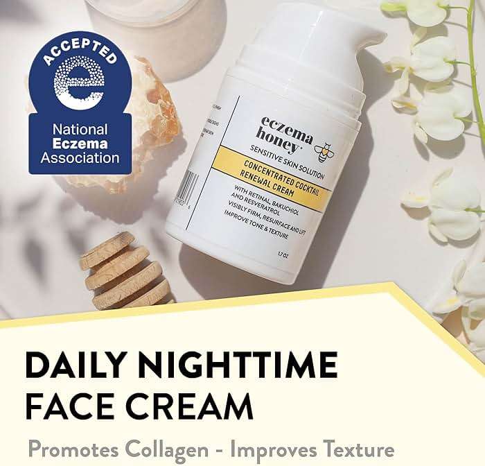 ECZEMA HONEY Concentrated Nighttime Renewal Face Cream - Anti Aging Skin Care Products - Unscented Face Moisturizer for Eczema, Dry & Sensitive Skin (1.7 Oz) - Image 3