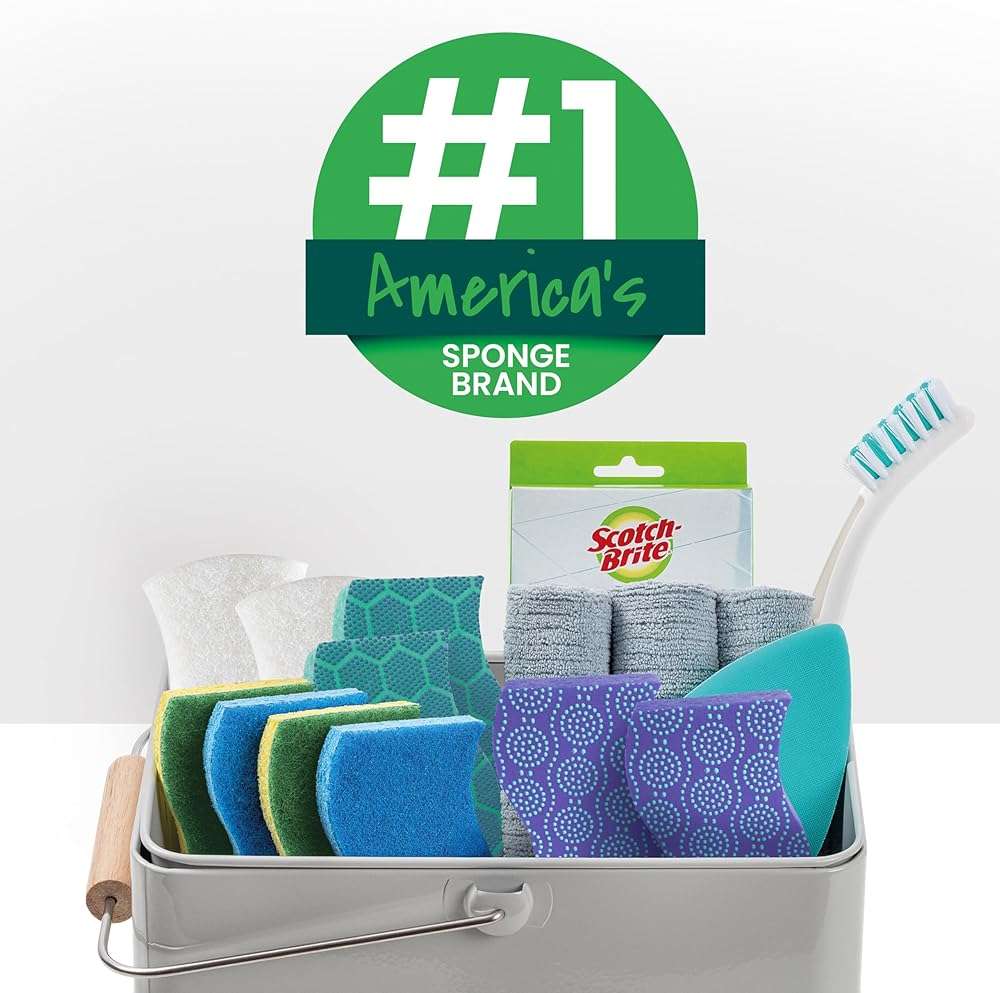 Scotch-Brite Greener Clean Non-Scratch Scrub Sponge, Sponge for Washing Dishes, Cleaning Kitchen, Superior Performance and Made with Sustainable Materials, Dishwasher Safe, 3 Scrub Sponges - Image 12
