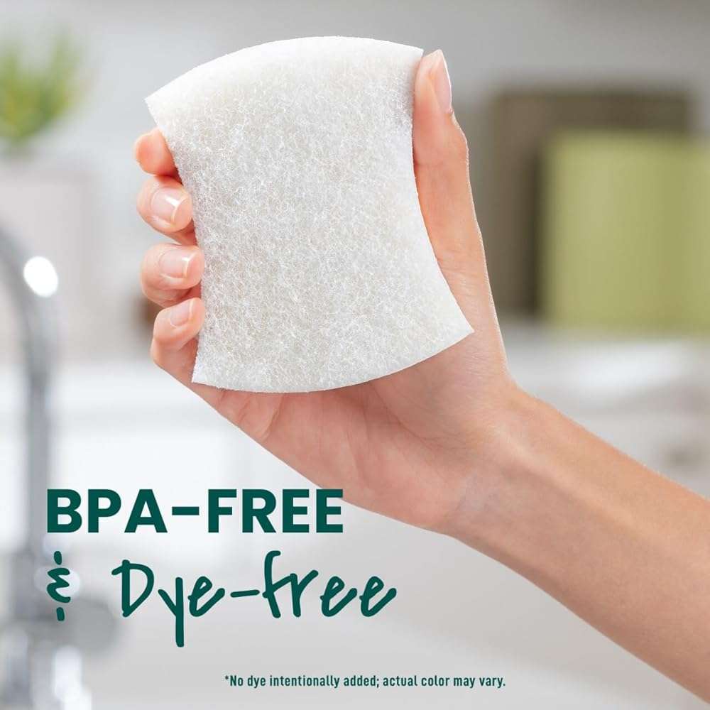 Scotch-Brite Greener Clean Non-Scratch Scrub Sponge, Sponge for Washing Dishes, Cleaning Kitchen, Superior Performance and Made with Sustainable Materials, Dishwasher Safe, 3 Scrub Sponges - Image 9